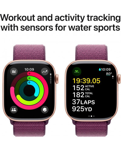 Смарт-годинник Apple Watch Series 10 GPS 46mm Rose Gold Aluminum Case w. Plum Sport Loop (MWWV3)