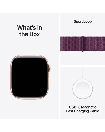 Смарт-годинник Apple Watch Series 10 GPS 46mm Rose Gold Aluminum Case w. Plum Sport Loop (MWWV3)