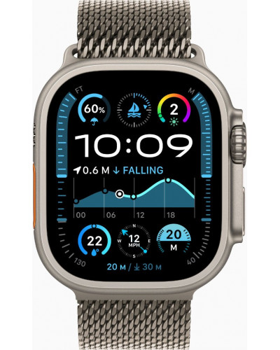 Смарт-годинник Apple Watch Ultra 2 GPS + Cellular 49mm Natural Titanium Case w. N. Titanium Milanese Loop - S (MX4M3)