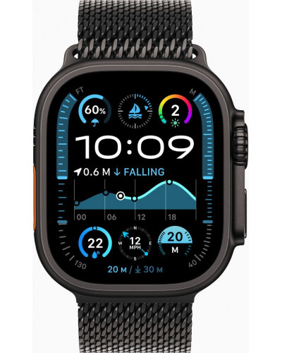 Смарт-годинник Apple Watch Ultra 2 GPS + Cellular 49mm Black Titanium Case w. Black Titanium Milanese Loop - L (MX5V3)