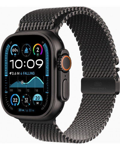 Смарт-годинник Apple Watch Ultra 2 GPS + Cellular 49mm Black Titanium Case w. Black Titanium Milanese Loop - L (MX5V3)