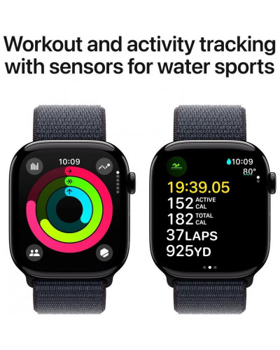 Смарт-годинник Apple Watch Series 10 GPS 46mm Jet Black Aluminum Case w. Ink Sport Loop (MWWR3)