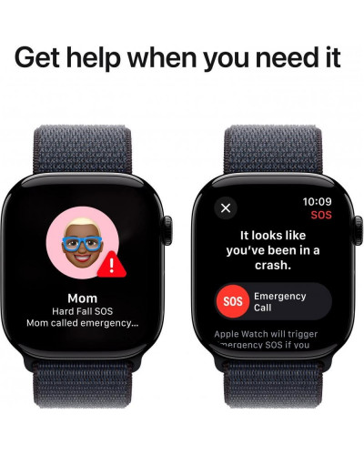 Смарт-годинник Apple Watch Series 10 GPS 46mm Jet Black Aluminum Case w. Ink Sport Loop (MWWR3)