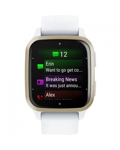 Смарт-годинник Garmin Venu Sq 2 Cream Gold Aluminum Bezel with White Case and Silicone Band (010-02701-01/11/81)