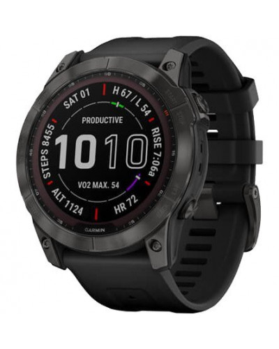 Смарт-годинник Garmin Fenix 7X Sapphire Solar Carbon Gray DLC Titanium with Black Band (010-02541-11)