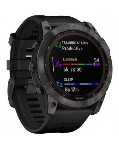 Смарт-годинник Garmin Fenix 7X Sapphire Solar Carbon Gray DLC Titanium with Black Band (010-02541-11)