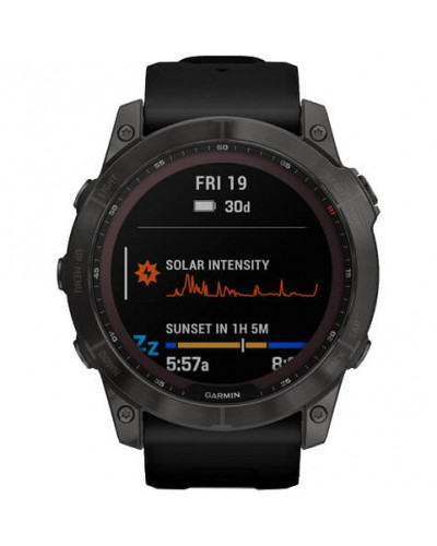 Смарт-годинник Garmin Fenix 7X Sapphire Solar Carbon Gray DLC Titanium with Black Band (010-02541-11)