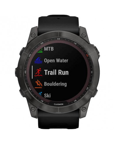 Смарт-годинник Garmin Fenix 7X Sapphire Solar Carbon Gray DLC Titanium with Black Band (010-02541-11)