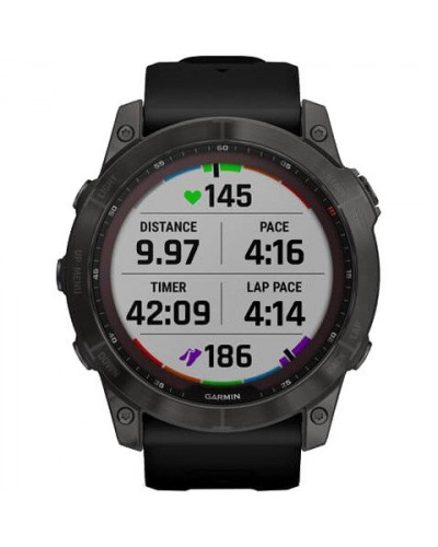 Смарт-годинник Garmin Fenix 7X Sapphire Solar Carbon Gray DLC Titanium with Black Band (010-02541-11)