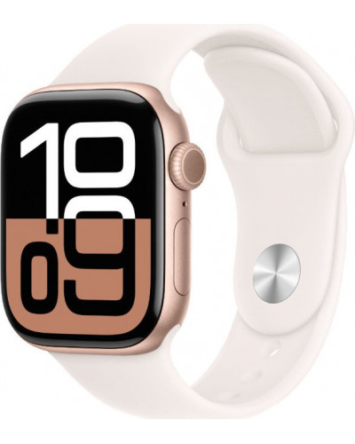 Смарт-годинник Apple Watch Series 10 GPS 42mm Rose Gold Alu. Case w. Light Blush Sport Band - M/L (MWWJ3)