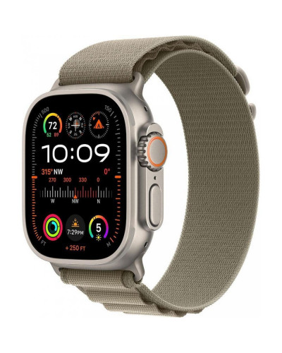 Смарт-часы Apple Watch Ultra 2 GPS + Cellular 49mm Titanium Case with Olive Alpine Loop - Small (MREX3)