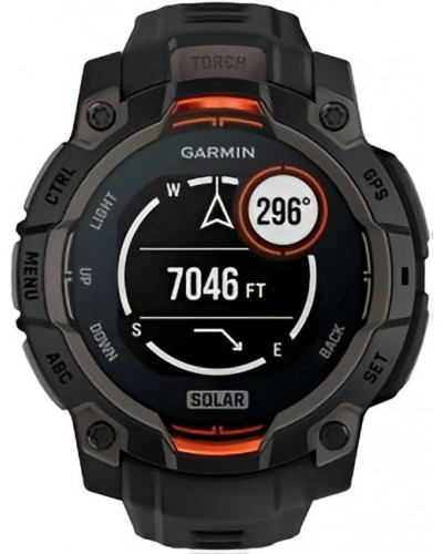 Смарт-годинник Garmin Instinct 3 45mm Solar Black with Black Band (010-02934-00/40)