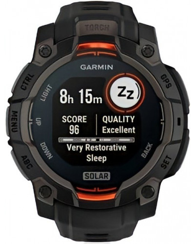 Смарт-годинник Garmin Instinct 3 45mm Solar Black with Black Band (010-02934-00/40)