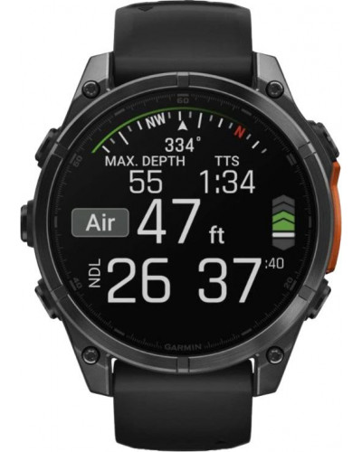 Смарт-годинник Garmin Fenix 8 51mm AMOLED Slate Gray with Black Silicone Band (010-02905-00)