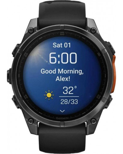 Смарт-годинник Garmin Fenix 8 51mm AMOLED Slate Gray with Black Silicone Band (010-02905-00)