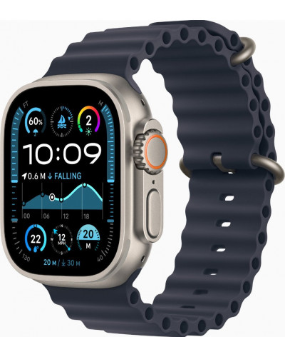 Смарт-годинник Apple Watch Ultra 2 GPS + Cellular 49mm Natural Titanium Case w. Navy Ocean Band (MX4D3)