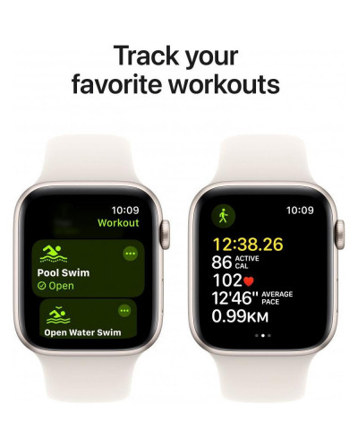 Смарт-годинник Apple Watch SE 2 GPS 44mm Starlight Aluminium Case w. Starlight Sport Band - M/L (MXEV3)