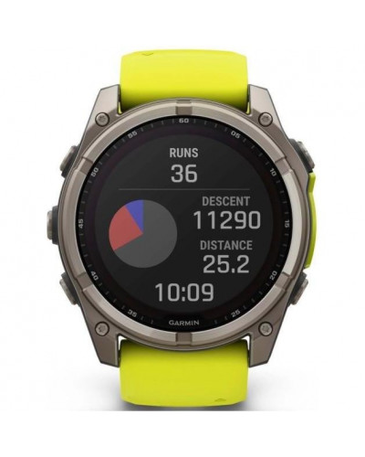 Смарт-годинник Garmin Fenix 8 51mm Solar Sapphire Titanium w. Amp Yellow/Graphite Silicone Band (010-02907-20/21)
