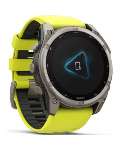 Смарт-годинник Garmin Fenix 8 51mm Solar Sapphire Titanium w. Amp Yellow/Graphite Silicone Band (010-02907-20/21)