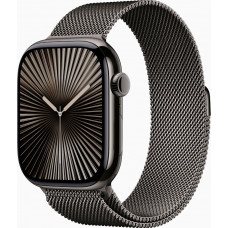 Смарт-годинник Apple Watch Series 10 GPS + Cellular 46mm Slate Titanium Case w. Slate Milanese Loop - S/M (MC7R4)