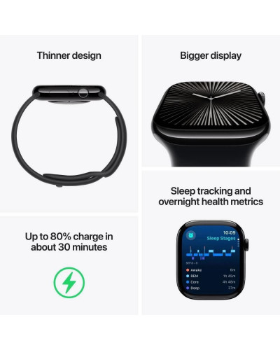 Смарт-годинник Apple Watch Series 10 GPS 42mm Rose Gold Aluminum Case w. Plum Sport Loop (MWWK3)
