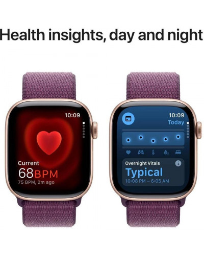 Смарт-годинник Apple Watch Series 10 GPS 42mm Rose Gold Aluminum Case w. Plum Sport Loop (MWWK3)
