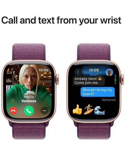 Смарт-годинник Apple Watch Series 10 GPS 42mm Rose Gold Aluminum Case w. Plum Sport Loop (MWWK3)