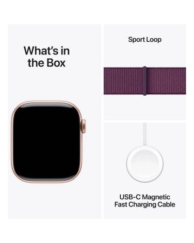 Смарт-годинник Apple Watch Series 10 GPS 42mm Rose Gold Aluminum Case w. Plum Sport Loop (MWWK3)