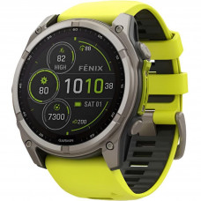 Смарт-годинник Garmin Fenix 8 47mm Solar Sapphire Titanium w. Amp Yellow/Graphite Silicone Band (010-02906-20/21)