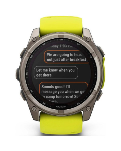 Смарт-годинник Garmin Fenix 8 47mm Solar Sapphire Titanium w. Amp Yellow/Graphite Silicone Band (010-02906-20/21)