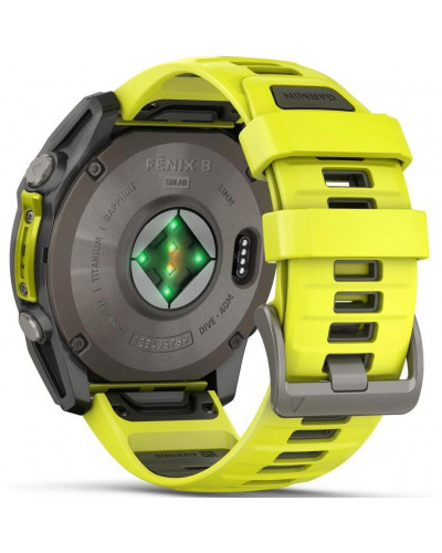 Смарт-годинник Garmin Fenix 8 47mm Solar Sapphire Titanium w. Amp Yellow/Graphite Silicone Band (010-02906-20/21)