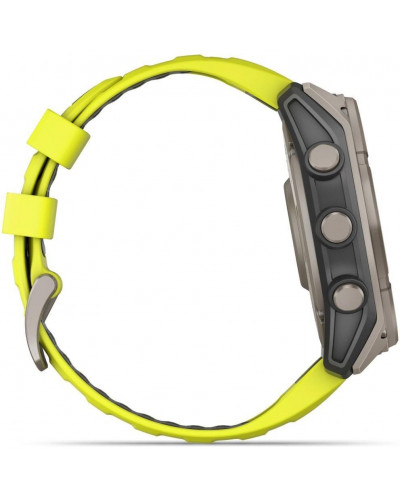 Смарт-годинник Garmin Fenix 8 47mm Solar Sapphire Titanium w. Amp Yellow/Graphite Silicone Band (010-02906-20/21)