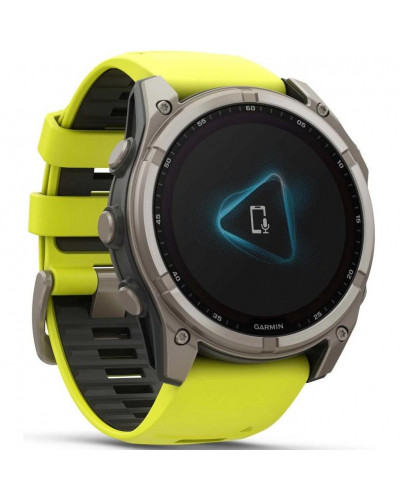Смарт-годинник Garmin Fenix 8 47mm Solar Sapphire Titanium w. Amp Yellow/Graphite Silicone Band (010-02906-20/21)