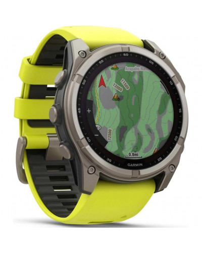 Смарт-годинник Garmin Fenix 8 47mm Solar Sapphire Titanium w. Amp Yellow/Graphite Silicone Band (010-02906-20/21)