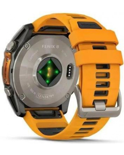 Смарт-годинник Garmin Fenix 8 51mm AMOLED Sapphire Titanium w. Spark Orange/Graphite Silicone Band (010-02905-10/11/53)