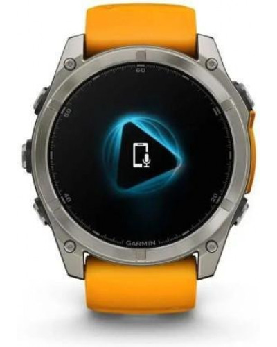 Смарт-годинник Garmin Fenix 8 51mm AMOLED Sapphire Titanium w. Spark Orange/Graphite Silicone Band (010-02905-10/11/53)