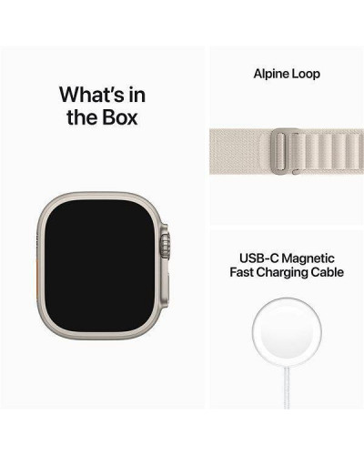 Смарт-годинник Apple Watch Ultra GPS + Cellular 49mm Titanium Case with Starlight Alpine Loop - Large (MQF13/MQFT3/MQFD3)