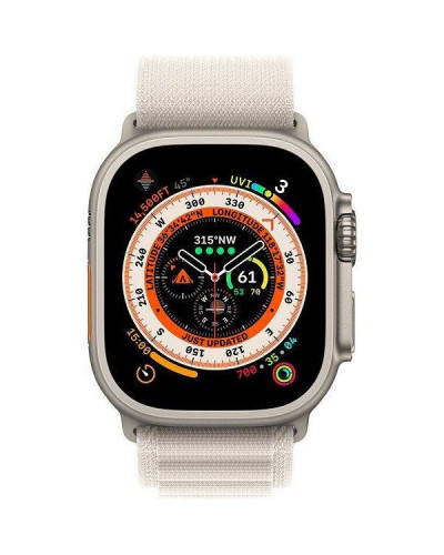Смарт-годинник Apple Watch Ultra GPS + Cellular 49mm Titanium Case with Starlight Alpine Loop - Large (MQF13/MQFT3/MQFD3)