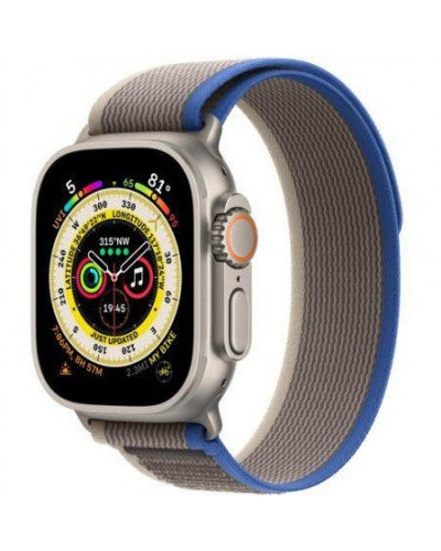 Смарт-годинник Apple Watch Ultra GPS + Cellular 49mm Titanium Case with Blue/Gray Trail Loop - S/M (MNHE3/MNHL3)
