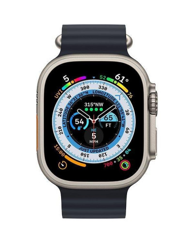 Смарт-годинник Apple Watch Ultra GPS + Cellular 49mm Titanium Case with Midnight Ocean Band (MQET3/MQFK3)