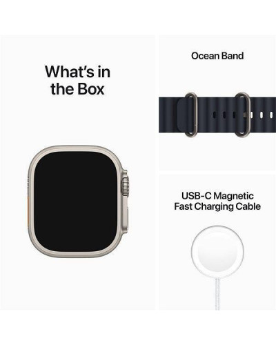Смарт-годинник Apple Watch Ultra GPS + Cellular 49mm Titanium Case with Midnight Ocean Band (MQET3/MQFK3)