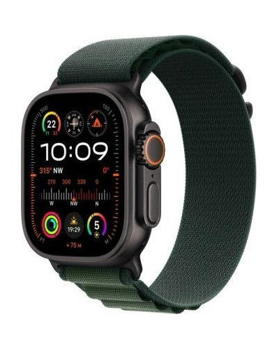 Смарт-годинник Apple Watch Ultra 2 GPS + Cellular 49mm Black Titan. Case w. Dark Green Alpine Loop - Small (MX4Q3)