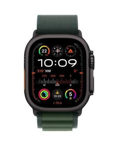 Смарт-годинник Apple Watch Ultra 2 GPS + Cellular 49mm Black Titan. Case w. Dark Green Alpine Loop - Small (MX4Q3)