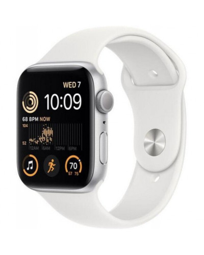 Смарт-годинник Apple Watch SE 2 GPS 44mm Silver Aluminum Case with White Sport Band (MNK23)