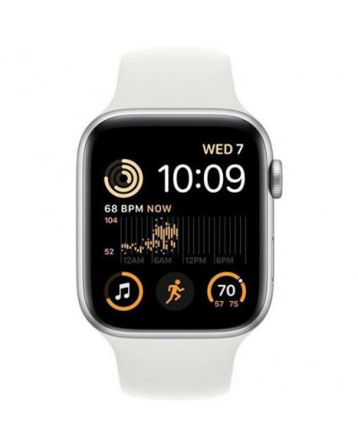 Смарт-годинник Apple Watch SE 2 GPS 44mm Silver Aluminum Case with White Sport Band (MNK23)