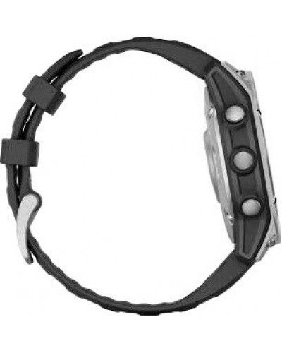 Смарт-годинник Garmin Fenix E 47mm AMOLED Stainless Steel with Black Silicone Band (010-03025-02/00)