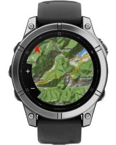 Смарт-годинник Garmin Fenix E 47mm AMOLED Stainless Steel with Black Silicone Band (010-03025-02/00)