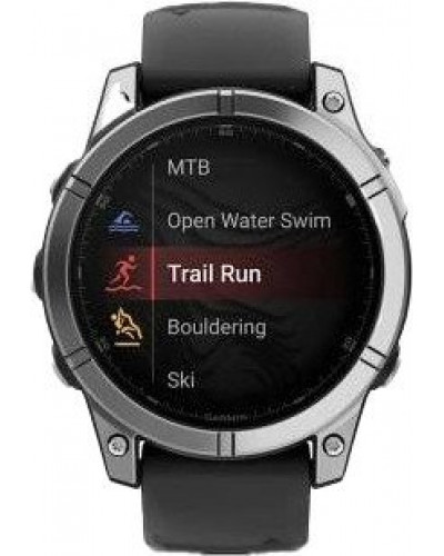 Смарт-годинник Garmin Fenix E 47mm AMOLED Stainless Steel with Black Silicone Band (010-03025-02/00)