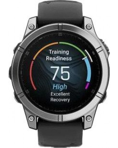 Смарт-годинник Garmin Fenix E 47mm AMOLED Stainless Steel with Black Silicone Band (010-03025-02/00)