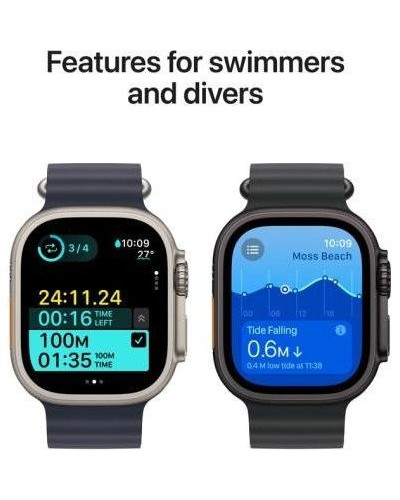 Смарт-годинник Apple Watch Ultra 2 GPS + Cellular 49mm Natural Titan. Case w. Blue Trail Loop - M/L (MX4L3)